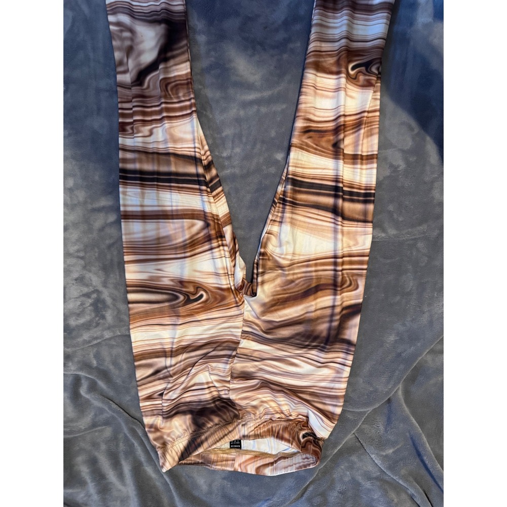 SHEIN Brown Marble Swirl Abstract Print High Waisted Leggings Small